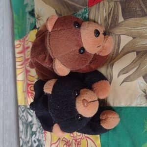(2 for $5) Beanie Babies Brown and Black Bear Cubs